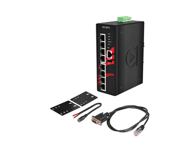Antaira LMX-0800 - 8-Port Industrial Light Layer 3 Managed Ethernet Switch, w/8*10/100Tx Ports by ANTAIRA