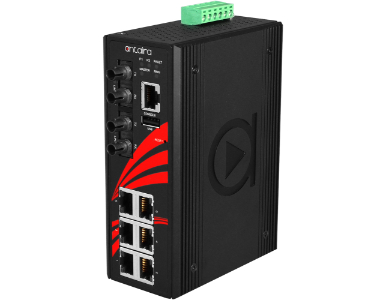 Antaira LMX-0802-ST-M - 8-Port Industrial Light Layer 3 Managed Ethernet Switch, w/6*10/100Tx Ports + 2*100Fx Multi-Mode ST Fibe by ANTAIRA