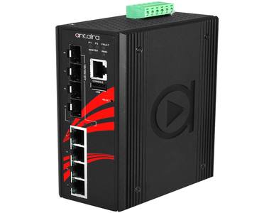 Antaira LMX-0804G-SFP-T - 8-Port Industrial Gigabit Light Layer 3 Managed Ethernet Switch, w/4*10/100/1000Tx Ports + 4*100/1000F by ANTAIRA