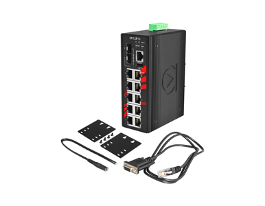 Antaira LMX-1202M-SFP - 12-Port Industrial Gigabit Light Layer 3 Managed Ethernet Switch, w/8*10/100Tx + 2*10/100/1000Tx RJ45, + by ANTAIRA