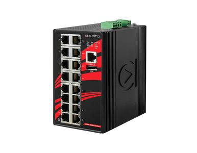 Antaira LMX-1600G-T - 16-Port Industrial Gigabit Light Layer 3 Managed Ethernet Switch, with 16*10/100/1000Tx Ports; EOT: -40C t by ANTAIRA