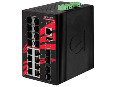Antaira LMX-2012G-SFP-T - 20-Port Industrial Gigabit Light Layer 3 Managed Ethernet Switch, with 8*10/100/1000Tx and 12*100/1000 by ANTAIRA