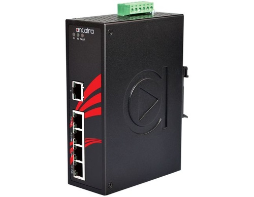 Antaira LNP-0500-24 - 5-Port Industrial PoE+ Unmanaged Ethernet Switch, w/4*10/100Tx (30W/Port) + 1*10/100Tx, 12~36VDC by ANTAIRA