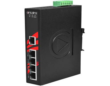 Antaira LNP-0500-T - 5-Port Industrial PoE+ Unmanaged Ethernet Switch, w/4*10/100Tx (30W/Port) + 1*10/100Tx; EOT: -40~75C by ANTAIRA
