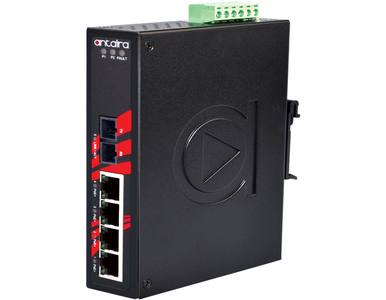 Antaira LNP-0501-M-T - 5-Port Industrial PoE+ Unmanaged Ethernet Switch w/4*10/100TX (30W/Port) + 1*100Fx Multi-mode 2Km; EOT: - by ANTAIRA