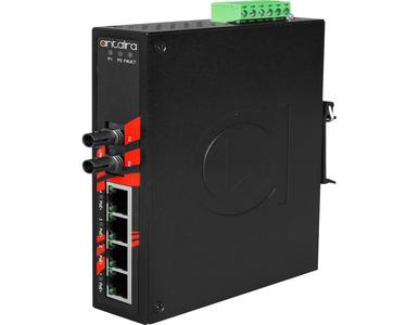 Antaira LNP-0501-ST-S3-T - 5-Port Industrial PoE+ Unmanaged Ethernet Switch w/4*10/100TX (30W/Port) + 1*100Fx Signle-mode 30Km, by ANTAIRA