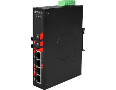 Antaira LNP-0501-ST-S3 - 5-Port Industrial PoE+ Unmanaged Ethernet Switch w/4x10/100TX (30W/Port) + 1*100Fx Single-mode 30Km, ST by ANTAIRA
