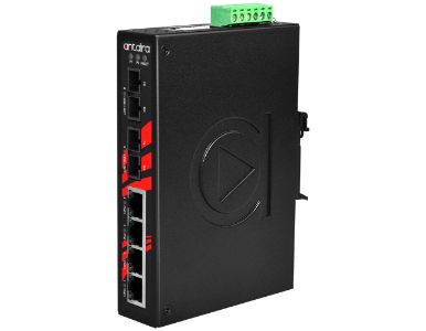Antaira LNP-0602-M - 6-Port Industrial PoE+ Unmanaged Ethernet Switch, w/4*10/100Tx (30W/Port), 2*100Fx Multi-mode 2Km by ANTAIRA