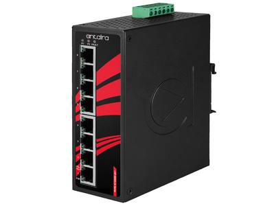 Antaira LNP-0800G-24-T - 8-Port Industrial Gigabit PoE+ Unmanaged Ethernet Switch, w/8*10/100/1000Tx (30W/Port), 9~55VDC Power I by ANTAIRA
