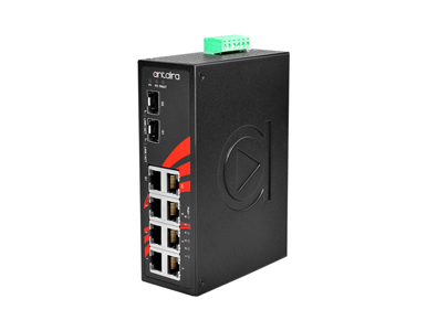 Antaira LNP-0802C-SFP - 8-Port Industrial PoE+ Unmanaged Ethernet Switch, w/6*10/100Tx (30W/Port) + 2*Gigabit Combo Ports (2*10/ by ANTAIRA