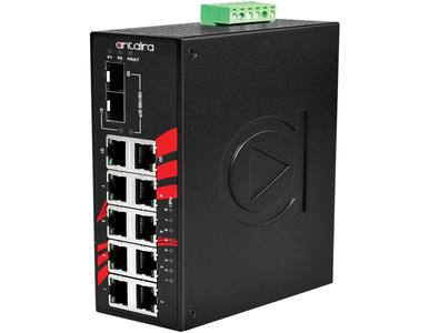 Antaira LNP-1002C-SFP-24-T - 10-Port Industrial PoE+ Gigabit Unmanaged Ethernet Switch, w/8*10/100Tx + 2*Gigabit Combo (2*10/100 by ANTAIRA