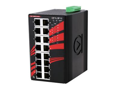 Antaira LNP-1600G-T - 16-Port Industrial PoE+ Unmanaged Ethernet Switch, w/16*10/100/1000Tx (30W/Port); EOT: -40~75C by ANTAIRA