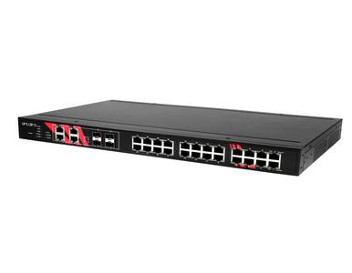 Antaira LNP-2804GN-SFP-T - *Discontinued* - 28-Port 1U 19' Rackmount Industrial Gigabit PoE+ Managed Ethernet Switch, w/24*10/10 by ANTAIRA