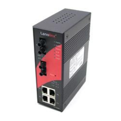 Antaira LNP-602N-ST-MM-T - Industrial 6-Port Managed PoE Ethernet Switch with 4x 10/100TX P.S.E. and 2x 100FX, MM 2KM by ANTAIRA