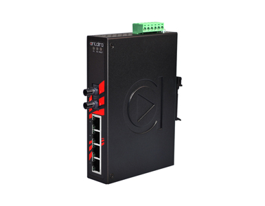 Antaira LNX-0501-ST-M - 5-Port Industrial Unmanaged Ethernet Switch, w/4*10/100Tx + 1*100Fx (ST) Multi-mode 2Km by ANTAIRA