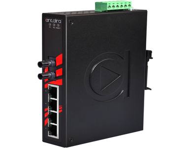 Antaira LNX-0501-ST-S3-T - 5-Port Industrial Unmanaged Ethernet Switch, w/4*10/100Tx + 1*100Fx (ST) Single-mode 30Km; EOT: -40 t by ANTAIRA