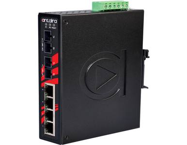 Antaira LNX-0602-S3-T - 6-Port Industrial Unmanaged Ethernet Switch, w/2*100Fx (SC) Single-mode 30Km, EOT (-40C - 75C) by ANTAIRA