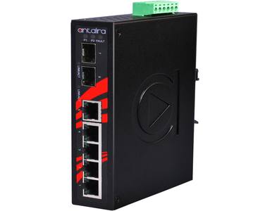 Antaira LNX-0702C-SFP-T - 7-Port Industrial Unmanaged Ethernet Switch, with 5*10/100Tx and 2*100/1000 SFP Slots; EOT: -40C to 75 by ANTAIRA