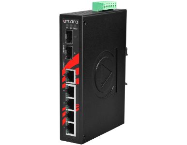Antaira LNX-0702G-SFP-T - 7-Port Industrial Gigabit Unmanaged Ethernet Switch, with 5*10/100/1000Tx and 2*100/1000 SFP Slots; EO by ANTAIRA