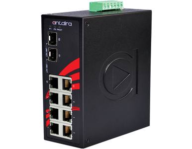 Antaira LNX-0802C-SFP-T - 8-Port Industrial Unmanaged Ethernet Switch, w/6*10/100Tx + 2*Gigabit Combo Ports (2*10/100/100 RJ45, by ANTAIRA