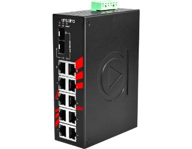 Antaira LNX-1002C-SFP - 10-Port Industrial Gigabit Unmanaged Ethernet Switch, w/8*10/100Tx + 2*Gigabit Combo (2*10/100/1000 RJ45 by ANTAIRA