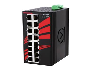 Antaira LNX-1600G-T - 16-Port Industrial Gigabit Unmanaged Ethernet Switch, w/16*10/100/1000Tx; EOT: -40C ~ 75C by ANTAIRA