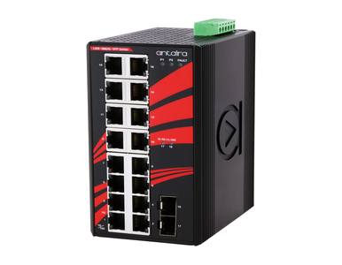 Antaira LNX-1802G-SFP-T - 18-Port Industrial Gigabit Unmanaged Ethernet Switch, w/16*10/100/1000Tx + 2*100/1000 SFP Slots; EOT: by ANTAIRA