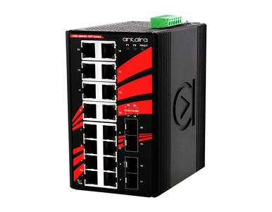Antaira LNX-2004G-SFP-T - 20-Port Industrial Gigabit Unmanaged Ethernet Switch, w/16*10/100/1000Tx + 4*100/1000 SFP Slots; EOT: by ANTAIRA