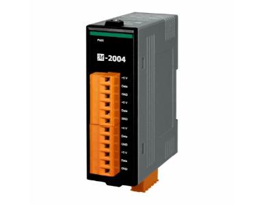 ICP DAS M-2004 - 4-port Digital Temperature Sensor Module with Daisy-Chain Wiring.  Communicates over Modbus RTU. by ICP DAS