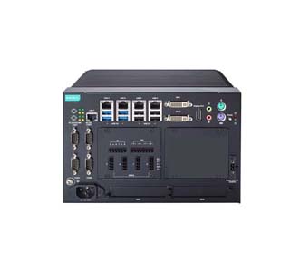 Moxa MC-7420-C1-AC - x86 computer with Celeron G3902E CPU, 5x LAN, 9x USB, 4x Serial, 2x SSD, AC power, 4x NMEA, 4DIO by MOXA