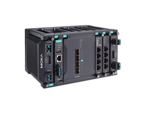 Moxa MDS-G4012-4XGS-T - Layer 2 full Gigabit modular managed Ethernet switch with 4 fixed 10GbE SFP+ slots, 2 slots for optional by MOXA