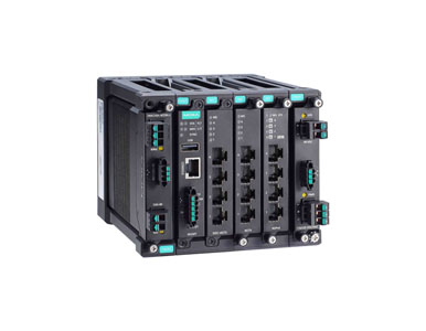 Moxa MDS-G4012-T - Layer 2 full Gigabit modular managed Ethernet switch with 4 fixed Gigabit ports, 2 slots for optional 4-port by MOXA