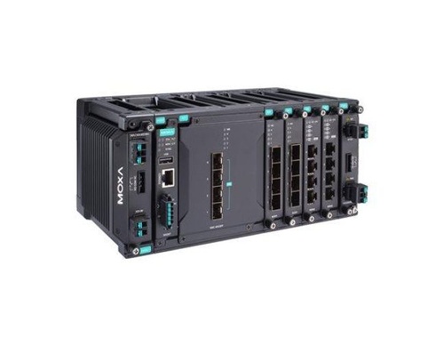 Moxa MDS-G4020-4XGS-T - Layer 2 full Gigabit modular managed Ethernet switch with 4 fixed 10GbE SFP+ slots, 4 slots for optional by MOXA