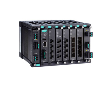 Moxa MDS-G4020-L3-T - Layer 3 full Gigabit modular managed Ethernet switch with 4 fixed Gigabit ports, 4 slots for optional 4-po by MOXA