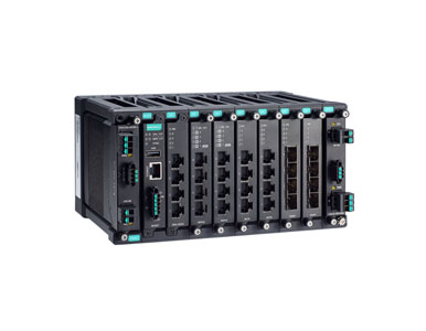 Moxa MDS-G4028 - Layer 2 full Gigabit modular managed Ethernet switch with 4 fixed Gigabit ports, 6 slots for optional 4-port GE by MOXA
