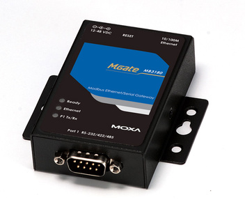 Moxa MGate MB3180 - 1 Port RS-232/422/485 Modbus TCP to Serial Communication Gateway by MOXA
