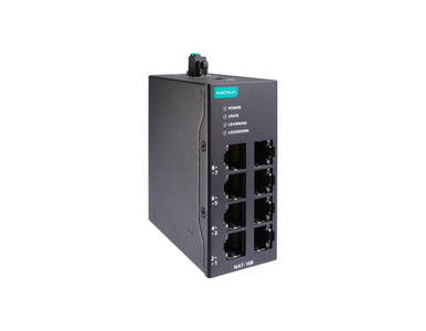 Moxa NAT-108-T - 8-port industrial Network Address Translation (NAT) devices, -40 to 75 Degree C operating temperature by MOXA