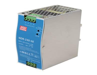 Mean Well NDR-240-48 - AC-DC Single output Industrial DIN rail power supply; Output 48Vdc at 5A; metal case by MEANWELL