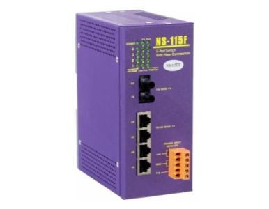 ICP DAS NS-115FT - 1 port Fiber Optic ,4 port 10/100M RJ-45 connector by ICP DAS