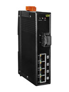 ICP DAS NS-205PFT - Multi-mode, ST Connector, 4 port 10/100 Mbps PoE with 1 Fiber port Switch by ICP DAS