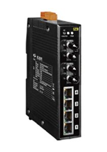 ICP DAS NS-206AFT-T - Multi-mode, ST Connector, 4-port 10/100 Mbps with 2 Fiber ports Switch by ICP DAS