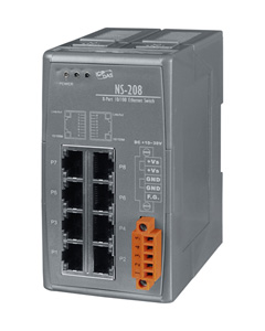 ICP DAS NS-208 - 10/100 Mbps Industrial Ethernet Switch Hub (8 Ports), Plastic Case by ICP DAS