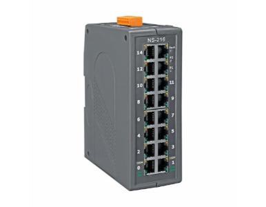 ICP DAS NS-216 - Industrial Unmanaged 16 port 10/100 Mbps Ethernet Switch with Din Rail Mount. by ICP DAS
