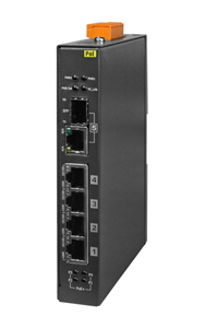 ICP DAS NSM-205GP - Unmanaged Ethernet Switch with 4 Ethernet Port 10/100/1000 Mb with POE, 1 Ethernet/Fiber Port by ICP DAS