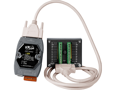 ICP DAS PET-7019Z/S2 - 10-channel Thermocouple Input Module with DN-1822 Daughter Board and a 1.8 m Cable with PoE by ICP DAS