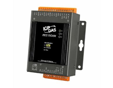 ICP DAS PET-7H24M - High Speed Ethernet Data Acquisition Module with 4 AI, 2 AO, 3 DI, 4 DO, 1 Encoder, and PoE (Metal Case). by ICP DAS