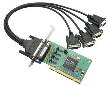Moxa POS-104UL w/o Cable - 4 Port UPCI Board, w/o Cable, RS-232, LowProfile by MOXA