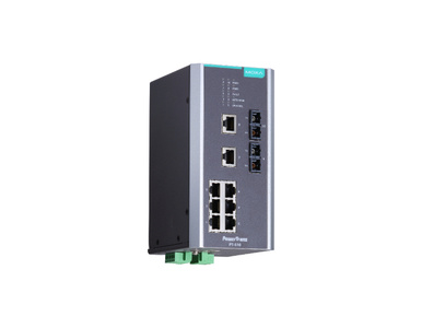 Moxa PT-510-MM-SC-24 - IEC 61850-3 managed Ethernet switch with 8 10/100BaseT(X) ports, and 2 100BaseFX multi-mode ports with SC by MOXA
