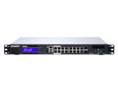 QNAP QGD-1600P-4G-US - *Discontinued* - 16-port 1GbE switch with 2 RJ45 and SFP+ combo port with Intel Celeron processor and 4GB by QNAP