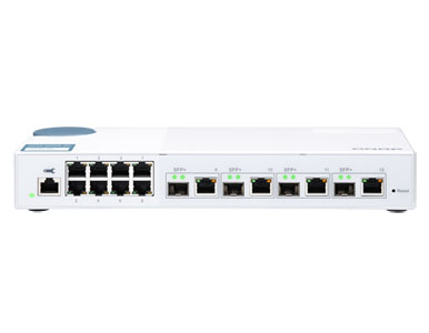 QNAP QSW-M408-4C-US - *Discontinued* - QSW-M408-4C 12-port layer 2 managed switch. Eight 1GbE ports and four 10G SFP+/ NBASE-T by QNAP